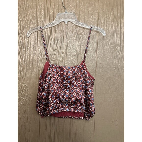 NWT Reset‎ by Jane Silky Cropped Tank Floral Fall Adjustable Straps Size M - Picture 6 of 6